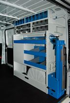 03_Cargo lashing accessories and transparent plastic containers in a Ducato fitted out in New Zealand